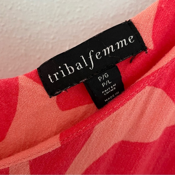 TRIBAL Tropical Print Maxi Dress pink size LP - Picture 5 of 12